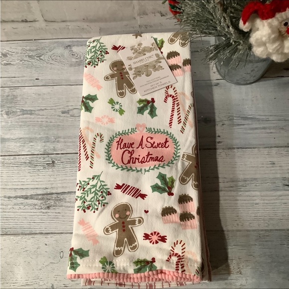 SHABBY CHIC 3pk Christmas Sweets Kitchen Towels - Picture 3 of 4